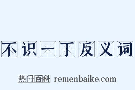 不识一丁反义词是什么意思的图片